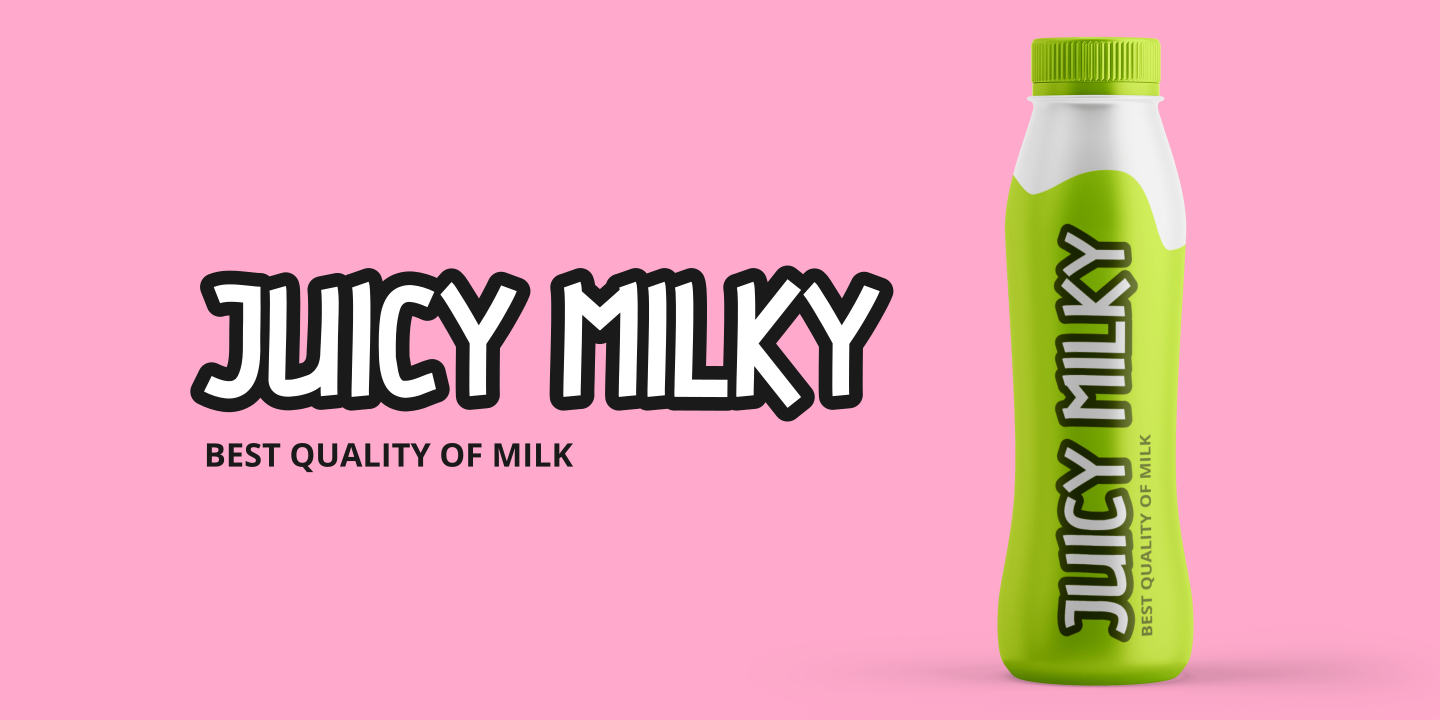 Przykład czcionki Juicy Milky Regular